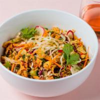 Thai Noodle Salad · G-chicken, rice noodles, napa cabbage, radicchio, cucumber, cilantro, radish, carrots, fresn...