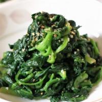 Spinach Sauteed · Sauteed with extra virgin olive oil and garlic.