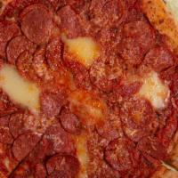 Pepperoni Pizza · Mama's Tomato Sauce, Mozzarella, Pepperoni