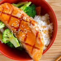 Teriyaki Bowls (Chicken, Beef, Salmon) · Steamed rice topped with steamed veggies and your choice of protein.