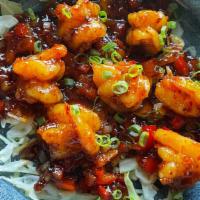 Sweet Chili Shrimp · Jumbo shrimp sautéed with chopped bell pepper, onion and tossed in a sweet and sour chili sa...