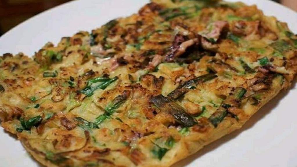 Pancake · Pancake with green onion with seafood or kimchi.