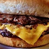 Bbq Cheeseburger · A Delicious Cheeseburger, topped with grilled onions, mayonnaise, mustard and ketchup  with ...