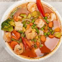 Caldo De Camarones · Shrimp soup.
