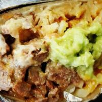 California Burrito Combo · California burrito, chips and salsa and drink.