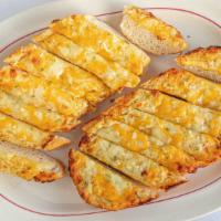 Garlic Cheese Bread Half Order · Freshly baked bread seasoned with garlic and Parmesan cheese.