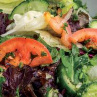 Garden Salad · Fresh lettuce, mixed greens, tomatoes, cucumbers with our signature dressing.