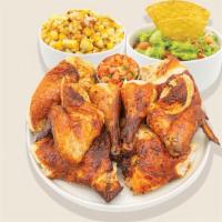Whole Bird · Our whole bird features our eight piece grilled chicken with your choice of two market sides...