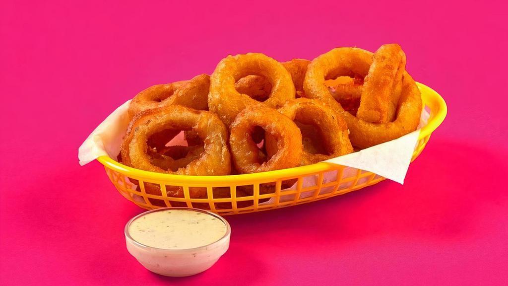 Onion Rings   · Thick Cut Onion Rings served with choice of side sauce.