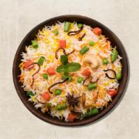 Bangin Biryani (Vegan) · Aromatic rice dish made with basmati rice, mix veggies, herb and biryani