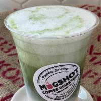 Matcha Latte · Matcha, hot water/steamed, vigorously whisked and strained through, Milk.

**  best with Alm...