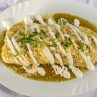Wet Burrito · Our Everything  burrito (pick your protein, rice, beans, cheese, sour cream, & guacamole) dr...