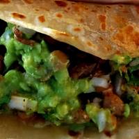 Perron · Large four tortilla, your pick of meat, cheese, beans, onion, cilantro, red sauce, green, sa...