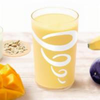 Tropical Delight (V) · Mango, banana, oat milk, and passion mango juice