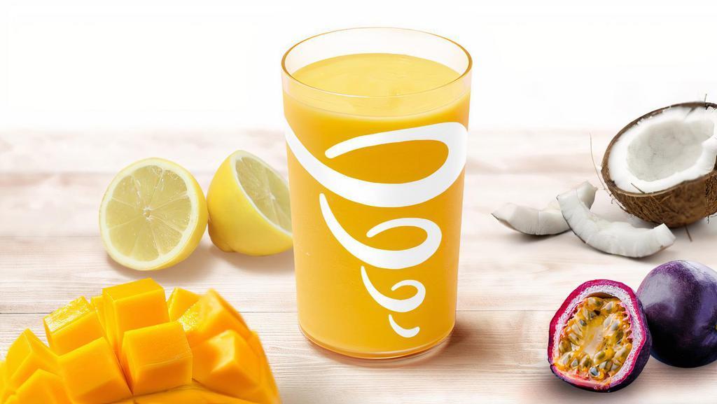 Mango Crush · Mango, passion mango juice, lemonade, and coconut water