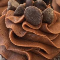 The Chocoholic · Double chocolate cake topped with chocolate buttercream and chocolate chips.