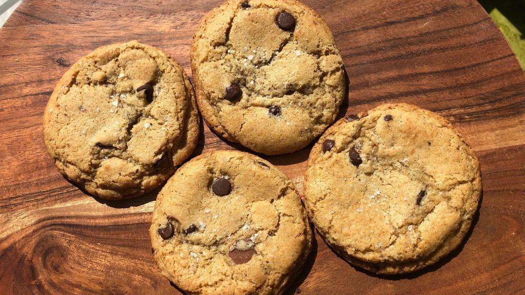 Chocolate Chip Cookie · Freshly baked locally with heirloom flours - dark chocolate chips, brown butter.