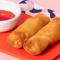 Egg Rolls · Two crispy egg rolls served with dipping sauce.