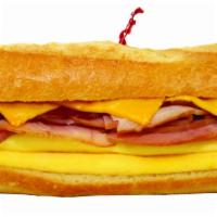Ham, Bacon, Egg & Cheese Breakfast · Four items.