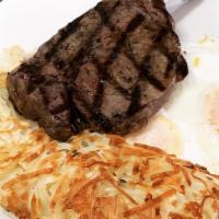 Steak & Eggs · 9 oz. top sirloin served with 2 eggs potatoes and toast