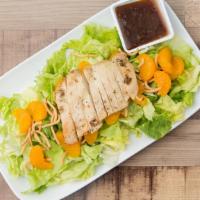 Chinese Chicken Salad · Crispy noodles, mandarin oranges and grilled chicken served with oriental dressing.