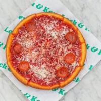 Pepperoni Deep Dish Pizza · Tomato sauce, Wisconsin mozzarella cheese, pepperoni.
