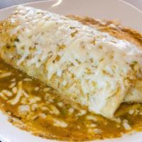 Wet Burrito · Your choice of meat, rice, beans, onions, cilantro, and topped with red sauce or green sauce...