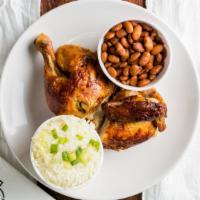 Half Chicken Meal · Served with salsa and tortillas. Chicken breast, wing, thigh, and leg.