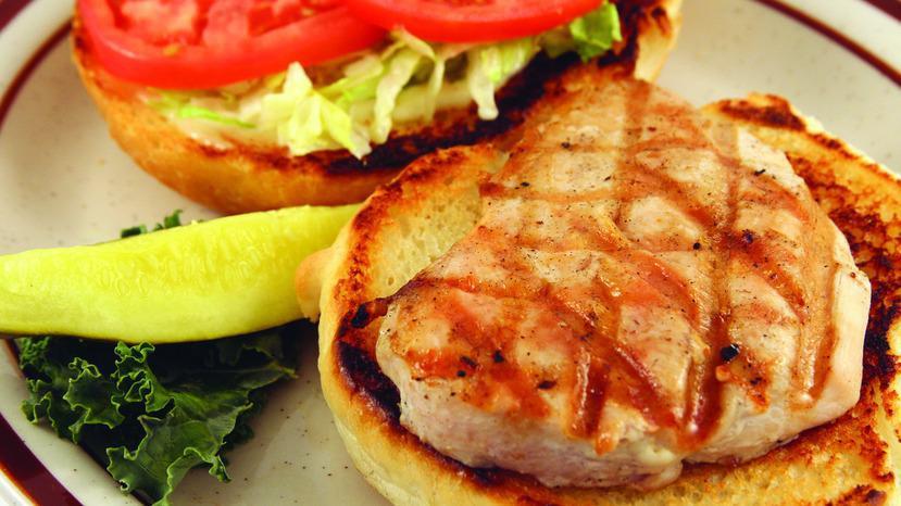 Grilled Chicken Sandwich · Charbroiled chicken breast with lettuce, tomatoes, red onions, and pickle. Veggie patties are available.