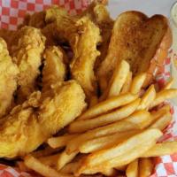 (C#6) 8 Pc Tenders Combo (W/ 2 Flavors!) · 8 PC Jumbo Tenders w/ 2 Flavor Choices (for 4 PC Each) + Fries + 2 PC Garlic Toasts + Drink ...
