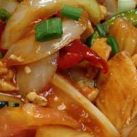 Sweet And Sour · Choice of meat with pineapple, cucumbers, onion, bell peppers in sweet and sour sauce.