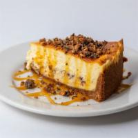 Toffee Cheesecake · Prepared in the classic tradition with caramel and toffee boutique crunch.