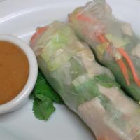 Spring Rolls (2 Rolls) · With tofu or chicken served with peanut sauce.