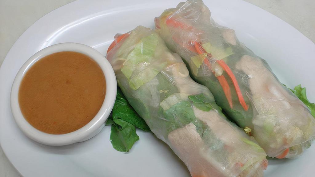 Spring Rolls (2 Rolls) · With tofu or chicken served with peanut sauce.