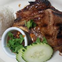B.B.Q. Pork Rice Served With Tamarind Sauce · 
