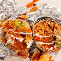 Barbacoa Wham! Burrito · House burrito with barbacoa, Mexican rice, black beans, pico de gallo and salsa.