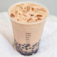 Blue Milk Tea(Decaf) · Buckwheat milk tea naturally colored with butterfly pea. w/cheesecake cream&barley flakes. P...
