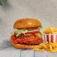 Hot In Nashville Chicken Sandwich · Crispy fried chicken, sliced tomatoes, shredded lettuce, jalapenos, and nashville hot sauce....