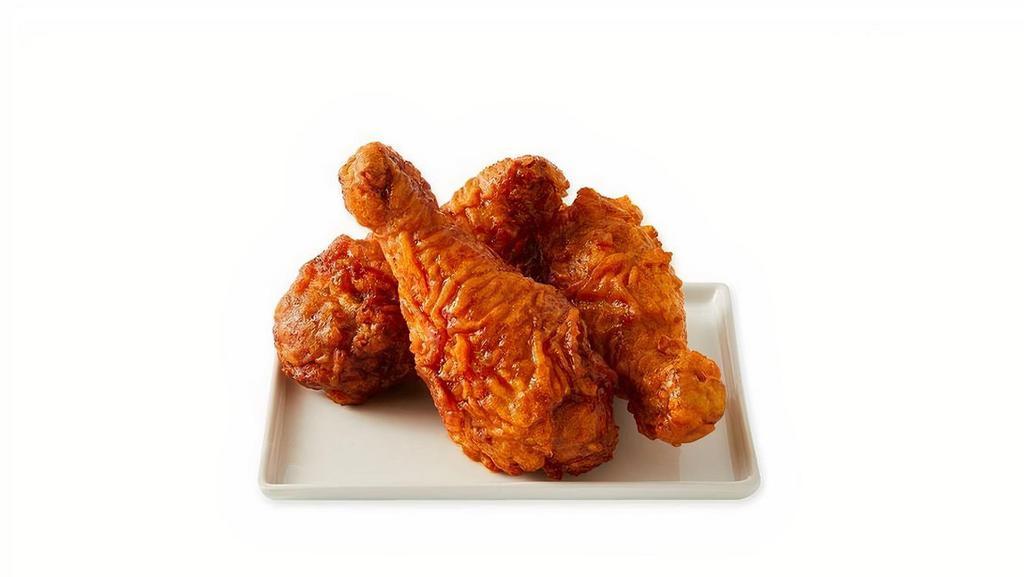 5 Pc Drums · Hand-brushed with your choice of a Bonchon Signature Sauce.  Complimentary side of pickled radish or coleslaw. 955-1005 cal.