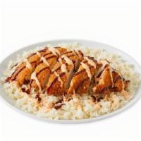Katsu · A juicy Panko breaded chicken cutlet served on a bed of steamed rice and drizzled with our h...