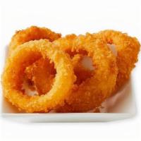 Onion Rings · Thick slices of onions in a crunchy batter served golden brown. 680 - 1360 cal.