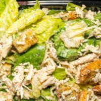 Orgasmica Chicken Caesar Salad · Chicken, romaine lettuce, shredded Parmesan, special croutons and Augustus own dressing.