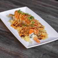 Hawaiian Roll · In: shrimp tempura, imitation crab, avocado
Top: spicy tuna and green onion.
spicy mayo, eel...