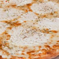 White Pizza · Ricotta, provolone, mozzarella and parmesan cheeses with or without sun-dried tomatoes.