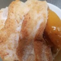 Peach · Our Famous Peach Kobbler w top and bottom crust and lots of juice and peaches