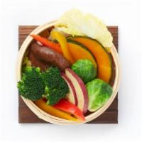 Seasonal Mix Steamed Vegetable · Seasonal Vegetables with Ponzu, Sesame Dipping Sauce