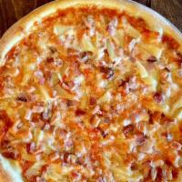 The Maui Pizza · Imported Italian pancetta, fresh maui pineapples, mozzarella cheese, our signature tomato sa...