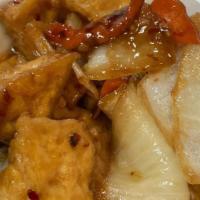 Tofu With Spicy Garlic Sauce · Served with steamed rice. spicy.