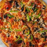 Gold Strike Combo Pizza (Medium 12') · Eight slices. Gold pan’s red sauce, mozzarella cheese, pepperoni, Italian sausage, salami, o...