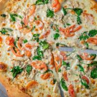 Spring Chicken Pizza (Medium 12') · Eight slices. Buttermilk ranch sauce, mozzarella cheese topped with grilled garlic chicken a...